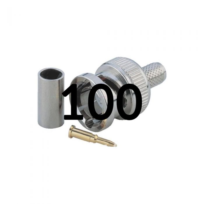 BNC 3 Piece Crimp Connector - Pack of 100